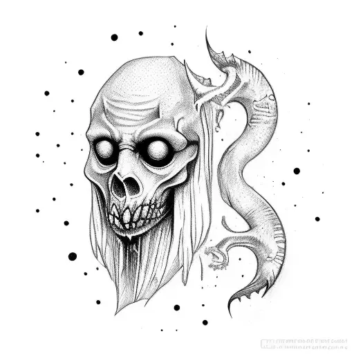 something made with the letters A, J, G with a vampire theme simple tattoo design idea