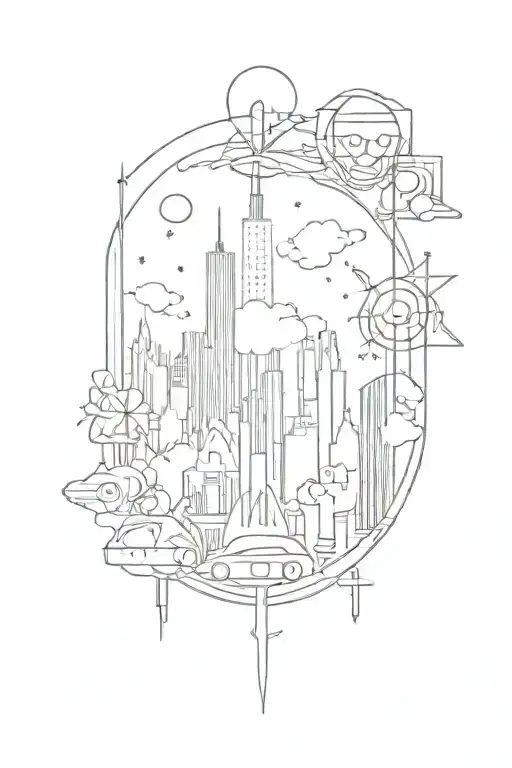 Psychedelic and NYC Gang tattoo design idea