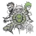 splinter cell and Naruto and death note tattoo design idea