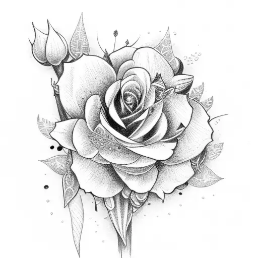 gothic flowers cathedral  tattoo design idea
