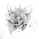 gothic flowers cathedral  tattoo design idea