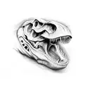 t-rex skull side view tattoo design idea