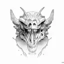 t-rex skull side view tattoo design idea
