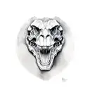 t-rex skull side view tattoo design idea