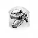 t-rex skull side view tattoo design idea