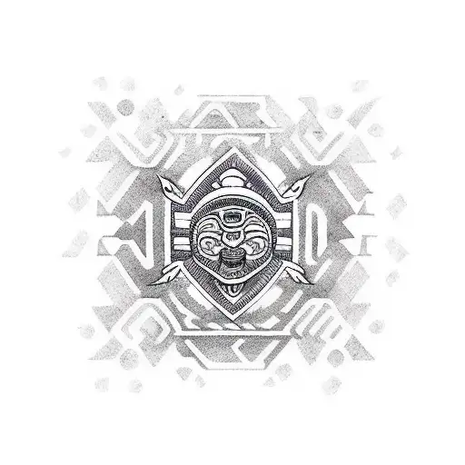 aztec beach tattoo design idea