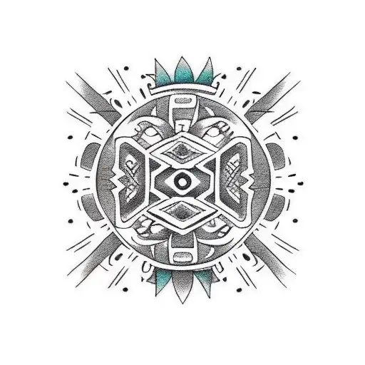 aztec tribal beach tattoo design idea