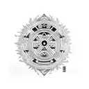 aztec beach tattoo design idea