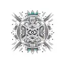 aztec tribal beach tattoo design idea
