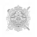 aztec tribal beach tattoo design idea