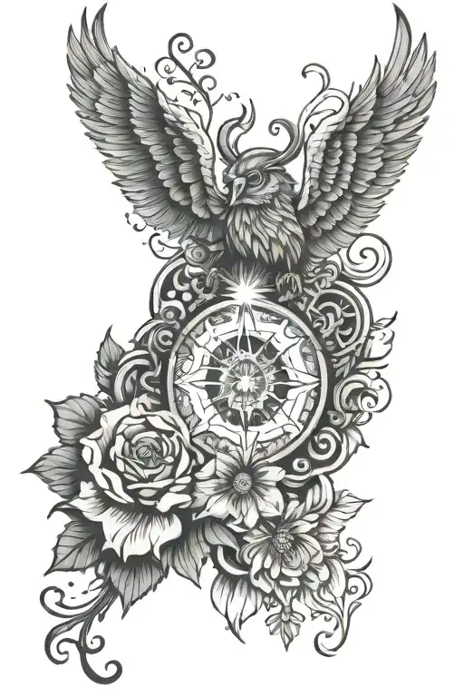 spiritual awakening elements tattoo design idea