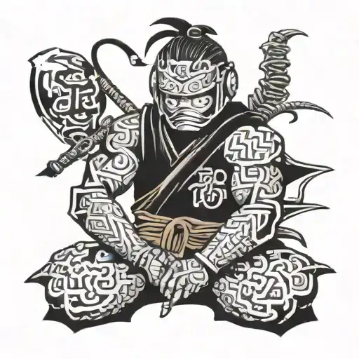 cyborg ninja tattoo design idea