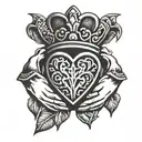 claddagh ring tattoo design idea