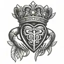 claddagh ring tattoo design idea