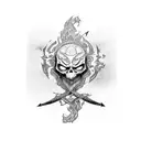 "if I survive I will kill you if I die you are forgiven" tattoo in blocky Norse letters tattoo design idea