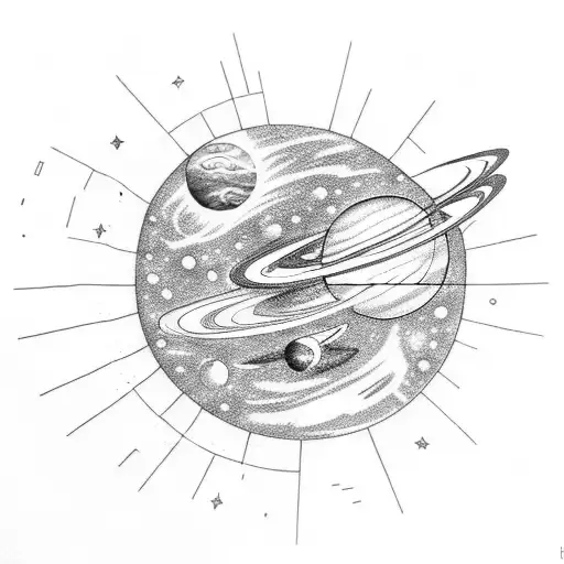 solar system tattoo design idea
