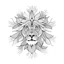 flower lion mandala tattoo design idea