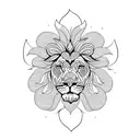 flower lion mandala tattoo design idea