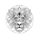 flower lion mandala tattoo design idea