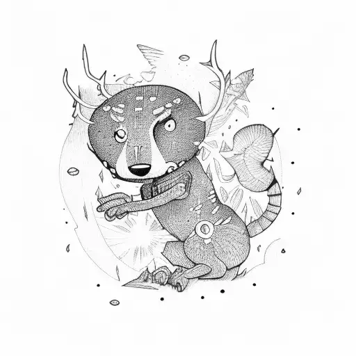 stickman hiking tattoo design idea