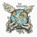 The world is yours text with globe held in womans hands tattoo design idea