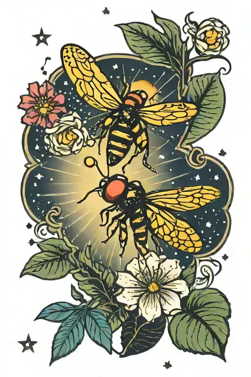 catching fireflies tattoo design idea