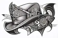 a 2d fedora only using the style of Picasso  tattoo design idea