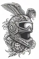 motocross helmet surrounded tattoo design idea