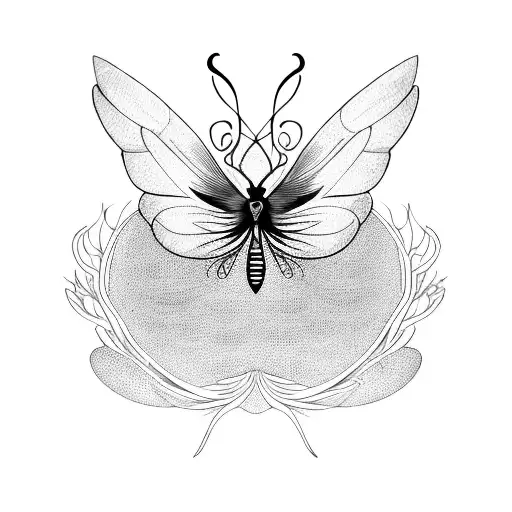 A butterfly with wings made of red spider lilies tattoo design idea
