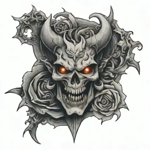 tattoo on the forearm representing hell tattoo design idea