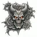 tattoo on the forearm representing hell tattoo design idea