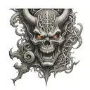 tattoo on the forearm representing hell tattoo design idea