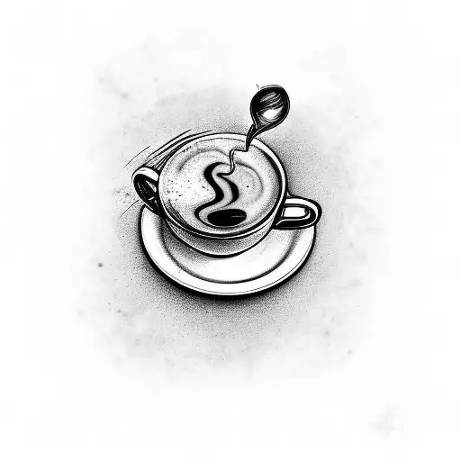 coffee cup Alice wonderland  tattoo design idea
