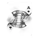 a hand of poker cards, Two Aces one queen one king  tattoo design idea