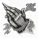 2Pac praying hands only god can judge me  tattoo design idea