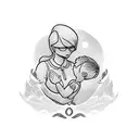 mother and son symbol with different but not less tattoo design idea
