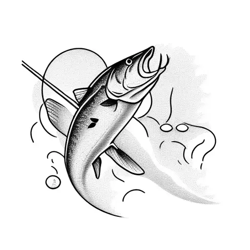 classic guitar nature and father and son fishing tattoo design idea