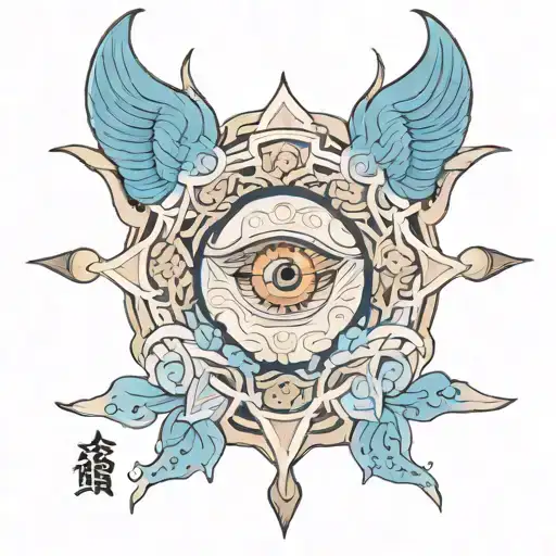 gojo satoru's blue eyes tattoo design idea