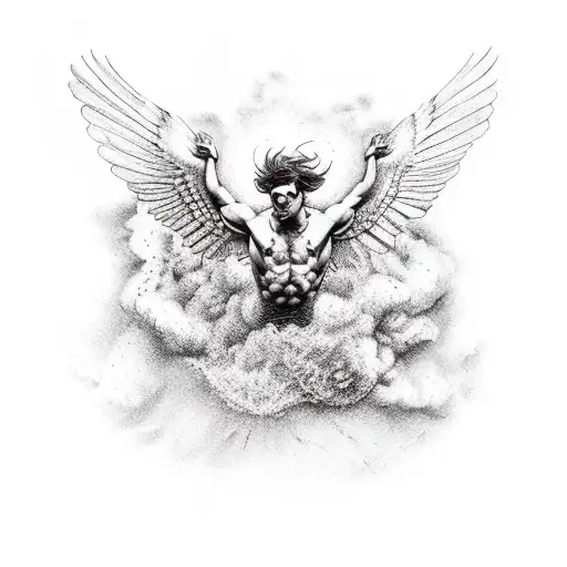 falling icarus tattoo design idea