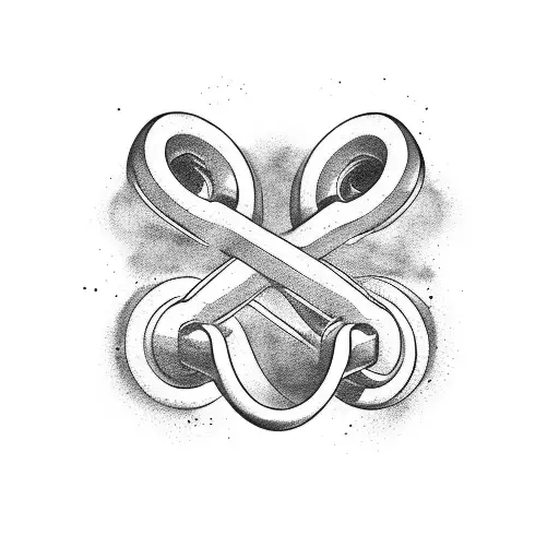 Dumbbell and kettlebell forming an infinity symbol tattoo design idea