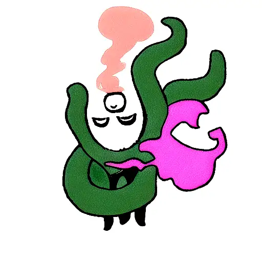 cartoon octopus smoking weed money tattoo design idea