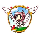 cupid halo broken hearts tattoo design idea