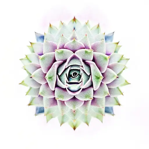 sempervivum fading colors tattoo design idea