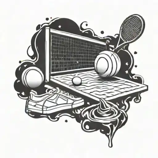 Says SERVE OTHERS with 2 tennis courts   tattoo design idea