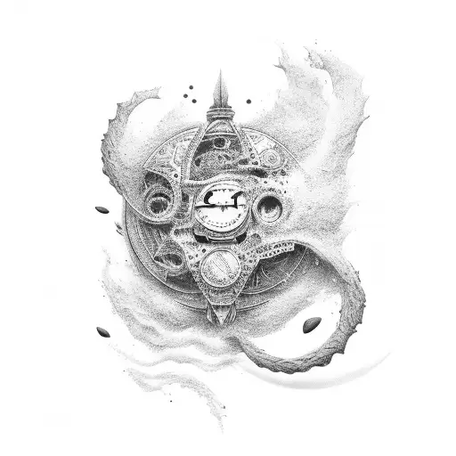 sands of time slipping away tattoo design idea