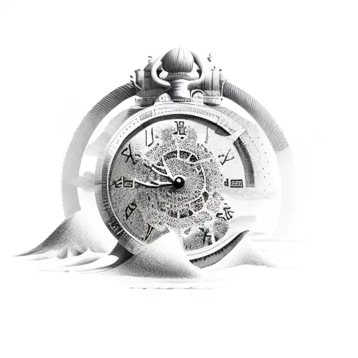 sands of time slipping away tattoo design idea