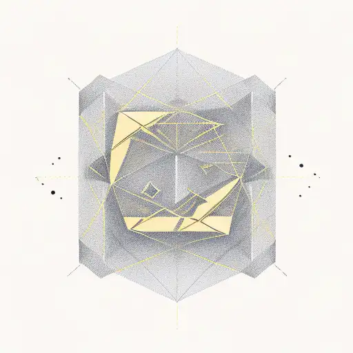 A geometric representation of stock market volatility with gold highlights tattoo design idea