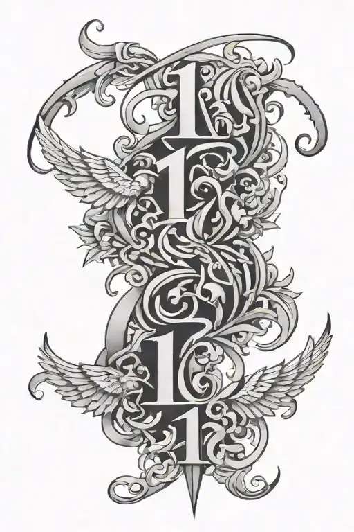 The numbers 161 and 1312 creatively integrated into a design symbolizing liberation tattoo design idea