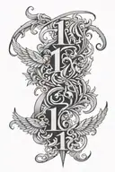The numbers 161 and 1312 creatively integrated into a design symbolizing liberation tattoo design idea