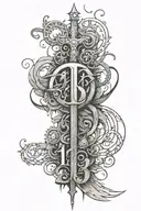 The numbers 161 and 1312 creatively integrated into a design symbolizing liberation tattoo design idea